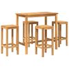 vidaXL Ensemble de bar ext&eacute;rieur 5 pc Non trait&eacute; Bois de teck massif
