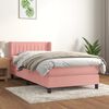 vidaXL Sommier &agrave; lattes de lit avec matelas Rose 90x200 cm Velours