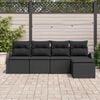 vidaXL Ensemble de canap&eacute; de jardin 5 pcs Noir polyrotin