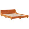 vidaXL Cadre de lit sans matelas cire marron 135x190cm bois pin massif
