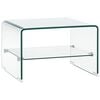vidaXL Table basse Clair 50x45x33 cm Verre tremp&eacute;