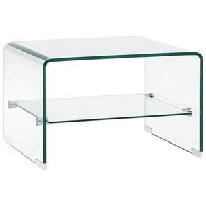 vidaXL Table basse Clair 50x45x33 cm Verre tremp&eacute;