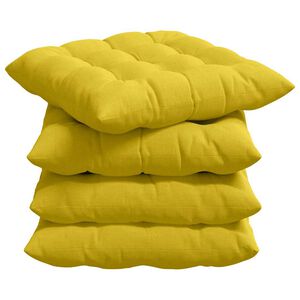 vidaXL Coussins de si&egrave;ge 4 pcs Jaune clair 40 x 40 x 6 cm tissu