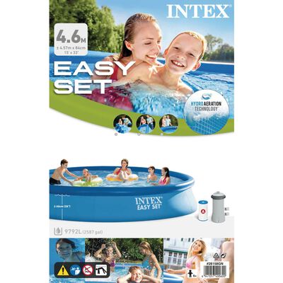 Intex Piscine avec système de filtration Easy Set 457x84 cm