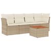vidaXL Salon de jardin avec coussins 5 pcs beige r&eacute;sine tress&eacute;e
