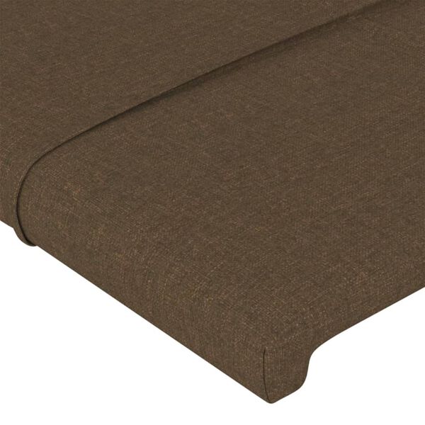 vidaXL T&ecirc;te de lit marron fonc&eacute; 180 x 5 x 118/128 cm Tissu