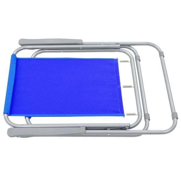 vidaXL Chaise pliante de camping lot de 2 52 x 59 x 80 cm Bleu