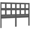 vidaXL T&ecirc;te de lit Gris 125,5x4x100 cm Bois massif de pin