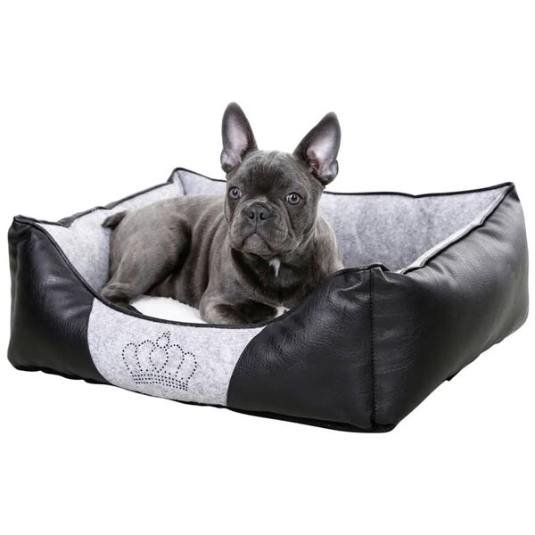 Kerbl Lit pour chiens Chiara 42 x 32 cm Gris et Noir 80360