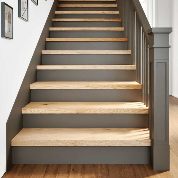 vidaXL Marches d'escalier 2 pcs non trait&eacute; bois de ch&ecirc;ne massif