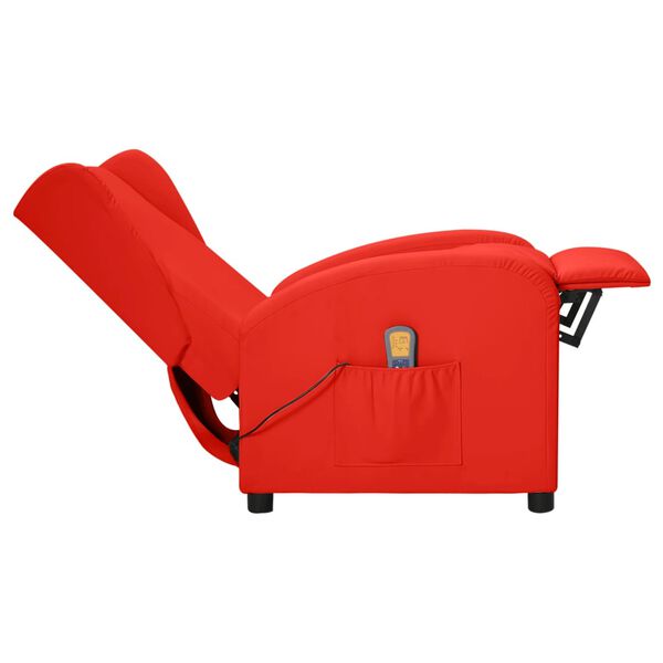 vidaXL Fauteuil de massage Rouge Similicuir