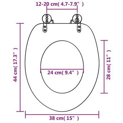 vidaXL Siège de toilette avec Couvercle MDF Dauphins