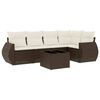 vidaXL Salon de jardin avec coussins 6 pcs marron r&eacute;sine tress&eacute;e