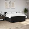 vidaXL Sommier &agrave; lattes de lit avec matelas Noir 200x200 cm Tissu