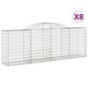 vidaXL Paniers &agrave; gabions arqu&eacute;s 8 pcs 300x50x100/120 cm fer galvanis&eacute;