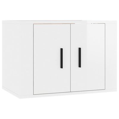 vidaXL Ensemble de meubles TV 2 pcs blanc brillant bois d'ingénierie