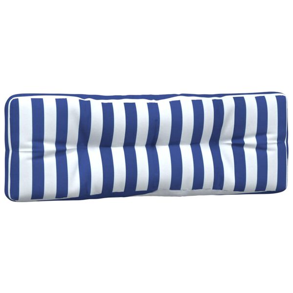 vidaXL Coussins de palette lot de 3 rayures bleues et blanches tissu