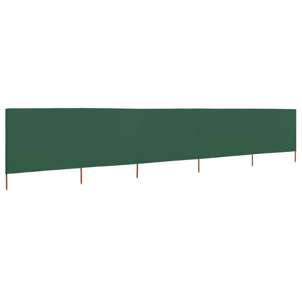vidaXL Paravent 5 panneaux Tissu 600 x 160 cm Vert