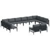 vidaXL Ensemble de canap&eacute; de jardin 12 pc Noir Acier
