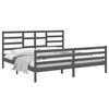 vidaXL Cadre de lit sans matelas bois massif gris 200x200 cm