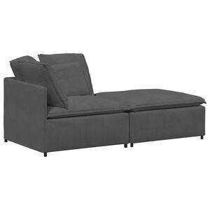 vidaXL Canap&eacute; modulable avec repose-pieds et coussins velours c&ocirc;tel&eacute; vert fonc&eacute;