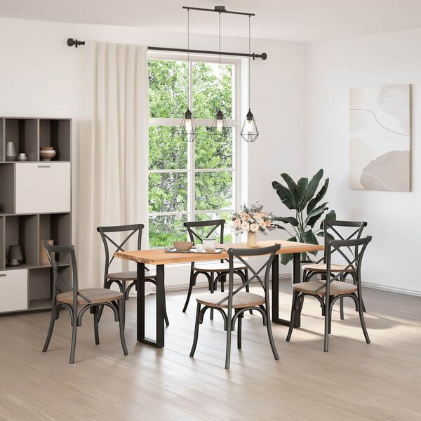 vidaXL Pieds de table console en U, 2 pi&egrave;ces, noir, 28 x (72-73) cm, acier