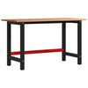 vidaXL &Eacute;tabli marron clair 140x60x81,5 cm bois de ch&ecirc;ne massif