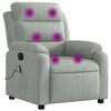 vidaXL Fauteuil inclinable de massage gris clair velours