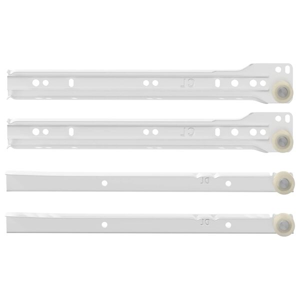 vidaXL Glissi&egrave;re de tiroir 87 pcs Blanc Acier