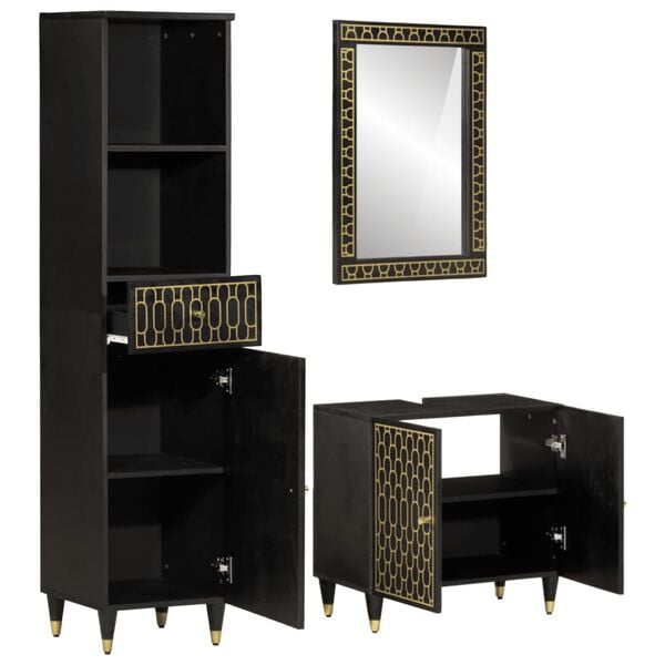 vidaXL Ensemble de meubles de salle de bain 3 pcs bois manguier massif