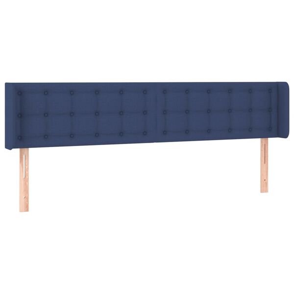 vidaXL T&ecirc;te de lit &agrave; LED Bleu 203x16x78/88 cm Tissu