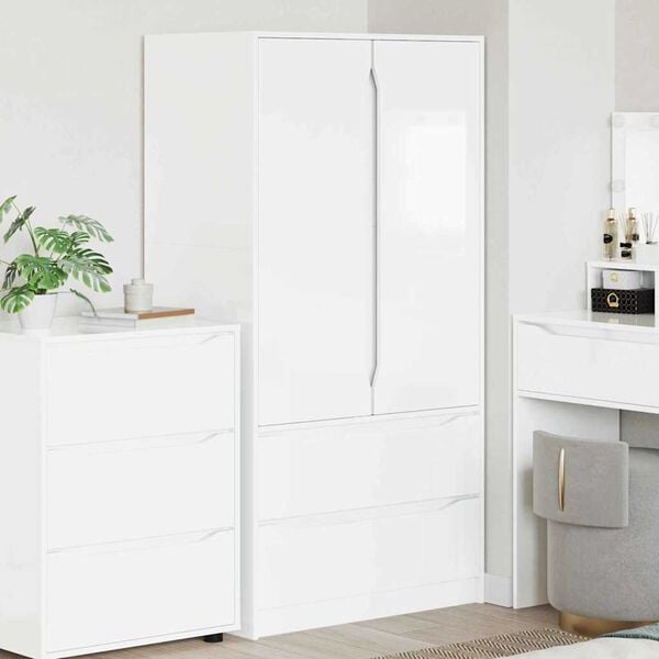 vidaXL Cabinet de salle de bain Blanc brillant 79,5 x 49 x 156 cm