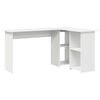 vidaXL Bureau avec &eacute;tag&egrave;re Blanc 142 x 102 x 73 cm Bois d'ing&eacute;nierie