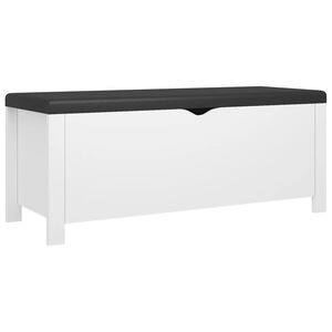 vidaXL Bo&icirc;te de rangement coussin Blanc 105x40x45 cm Bois d'ing&eacute;nierie