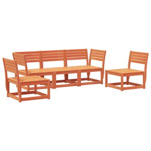 vidaXL Salon de jardin 5 pcs cire marron bois de pin massif
