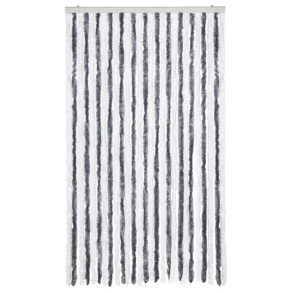 vidaXL Moustiquaire gris et blanc 118x220 cm chenille