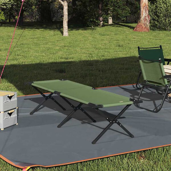 vidaXL Lit de camping pliant Amy jaune Tissu Oxford