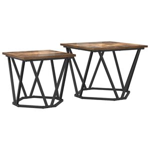 vidaXL Ensemble de tables d'appoint 2 pc Ch&ecirc;ne fum&eacute; 50 x 50 x 40 cm