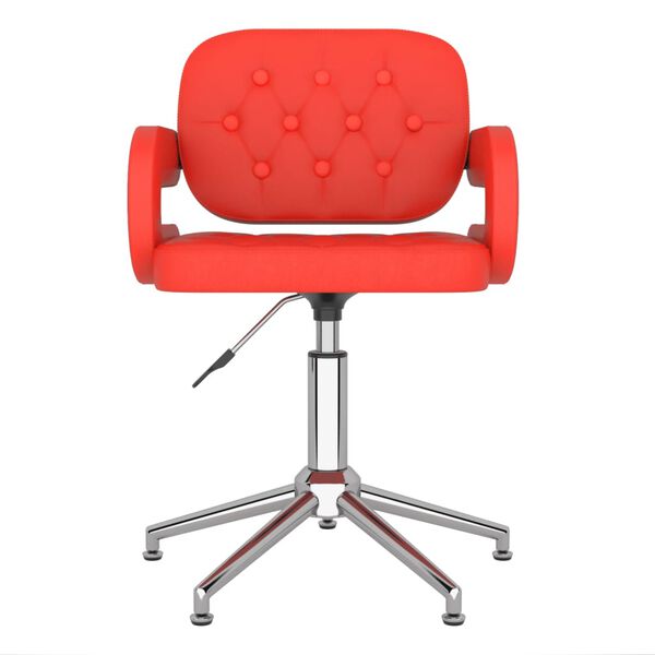 vidaXL Chaise pivotante de salle &agrave; manger Rouge Similicuir