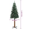 vidaXL Sapin de No&euml;l mince Vert 150 cm PVC et bois de pin massif