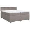 vidaXL Sommier &agrave; lattes de lit avec matelas Taupe 200x200 cm Tissu