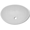 vidaXL Lavabo c&eacute;ramique 40 x 33 cm Ovale Blanc