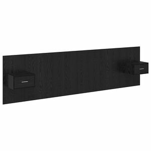 vidaXL T&ecirc;te de lit avec armoire 3 pc Ch&ecirc;ne noir Bois d'ing&eacute;nierie