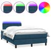 vidaXL Sommier &agrave; lattes de lit et matelas et LED bleu fonc&eacute; 120x210cm velours