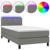 vidaXL Sommier &agrave; lattes de lit et matelas et LED Gris fonc&eacute; 100x200 cm