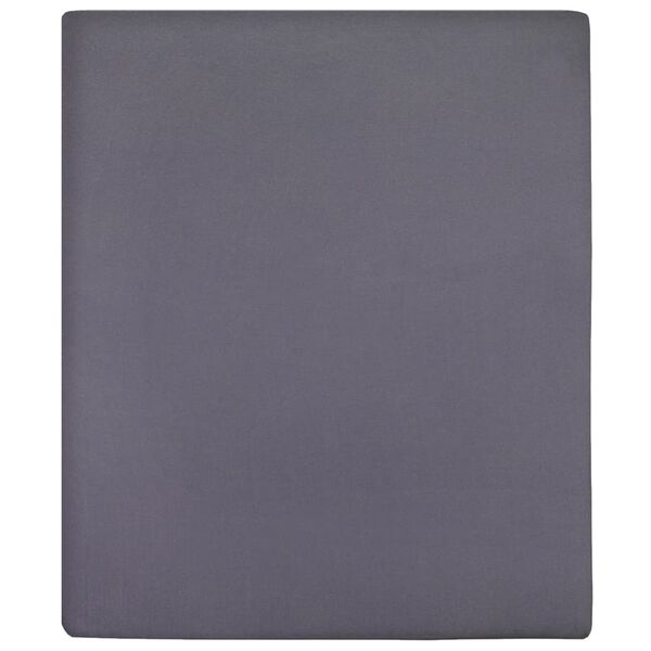 vidaXL Draps-housses Jersey 2 pcs Anthracite 140x200 cm Coton