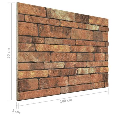 vidaXL Panneaux muraux 3D au design de brique marron 10 pcs EPS