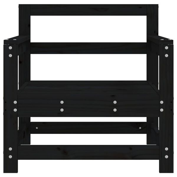 vidaXL Chaises de jardin lot de 2 noir bois massif de pin