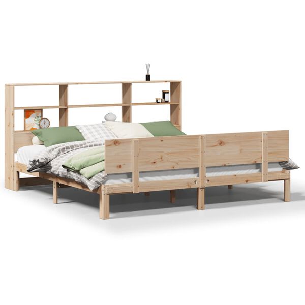 vidaXL Lit biblioth&egrave;que sans matelas 180x200 cm bois massif de pin
