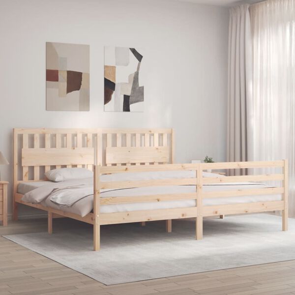 vidaXL Cadre de lit sans matelas 200x200 cm bois massif